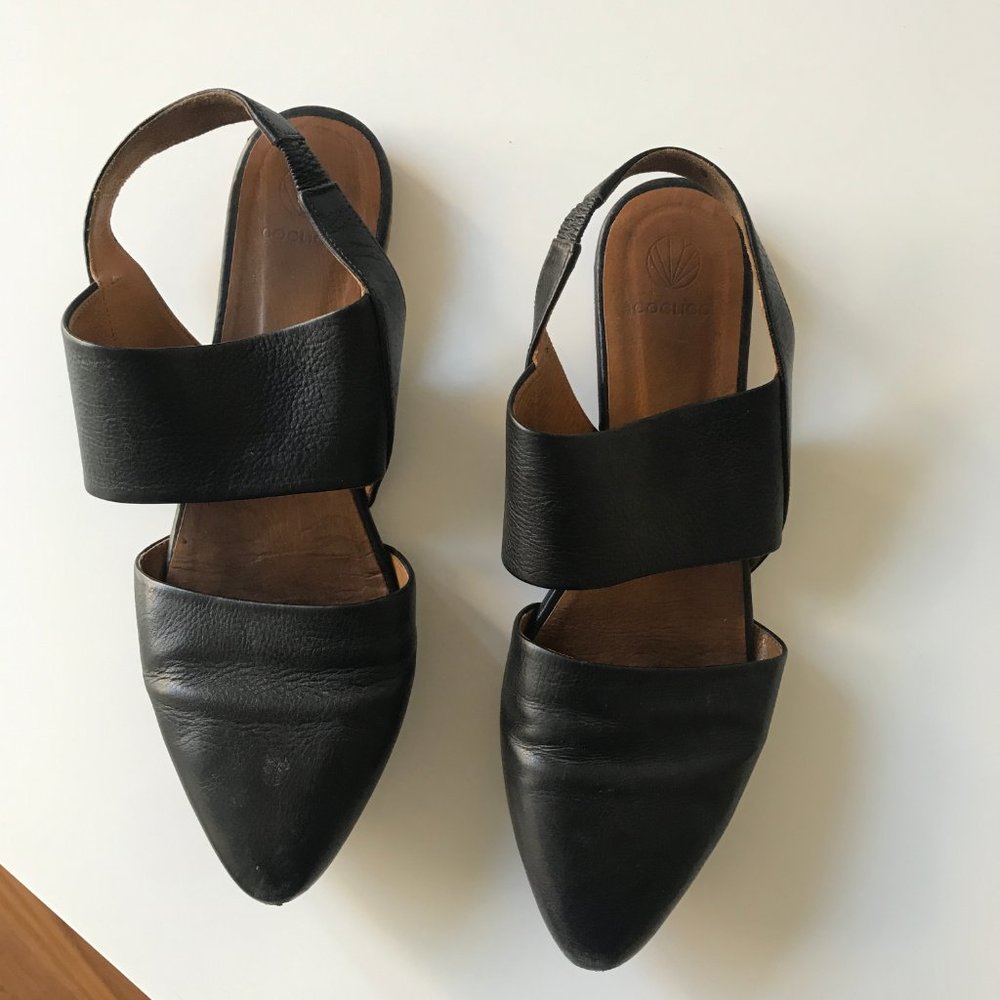 Coclico Flats, sz 9 / 39 black leather